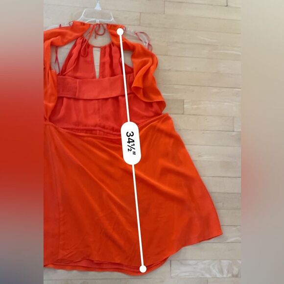 Rebecca Taylor Silk Keyhole Cami Dress in Orange 4 - Picture 10 of 13